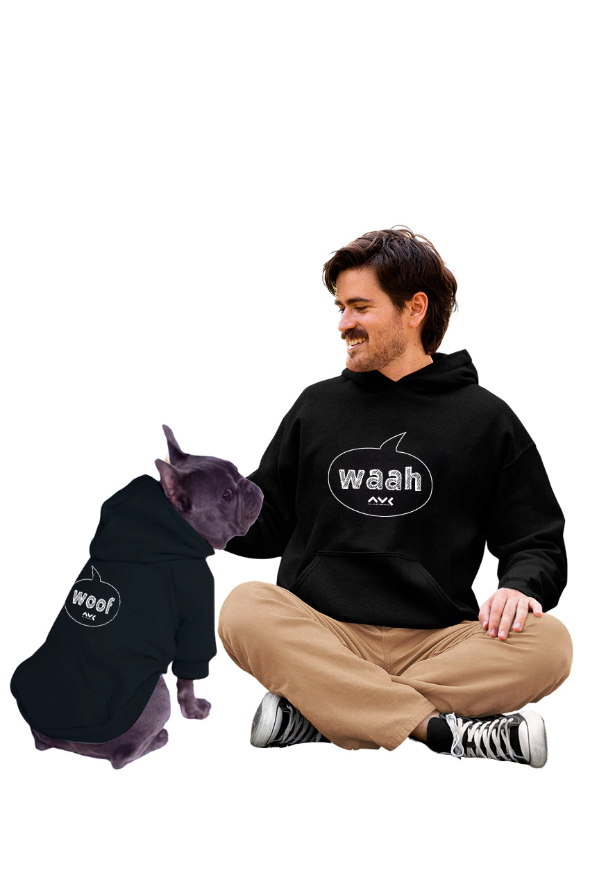Combo Hoodie Perro negro Woof Aval Valor Compartido